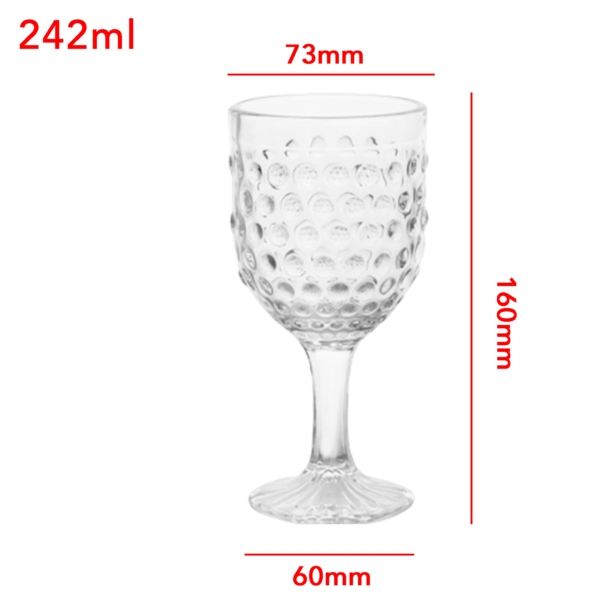 6-Piece Hobnail Red Wine Glass Set