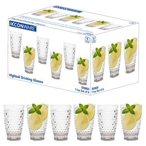 6-Piece Hobnail Water Glass Set