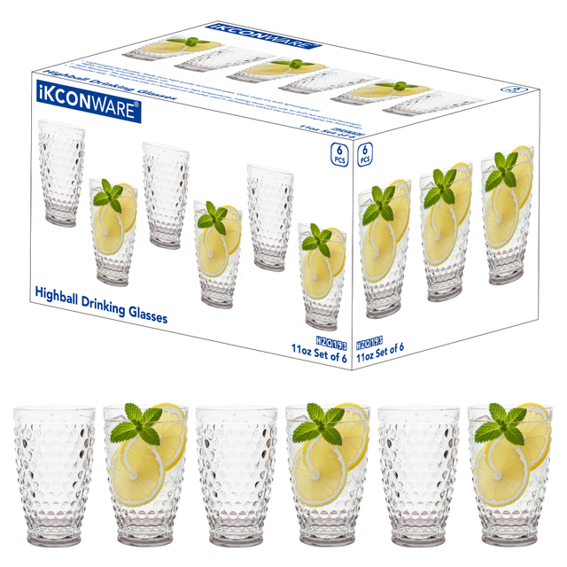 6-Piece Hobnail Water Glass Set