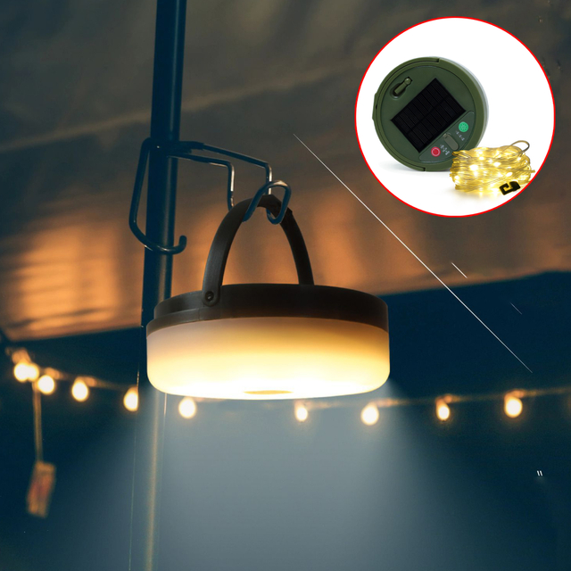 Solar-Powered Round Garden LED Light Set