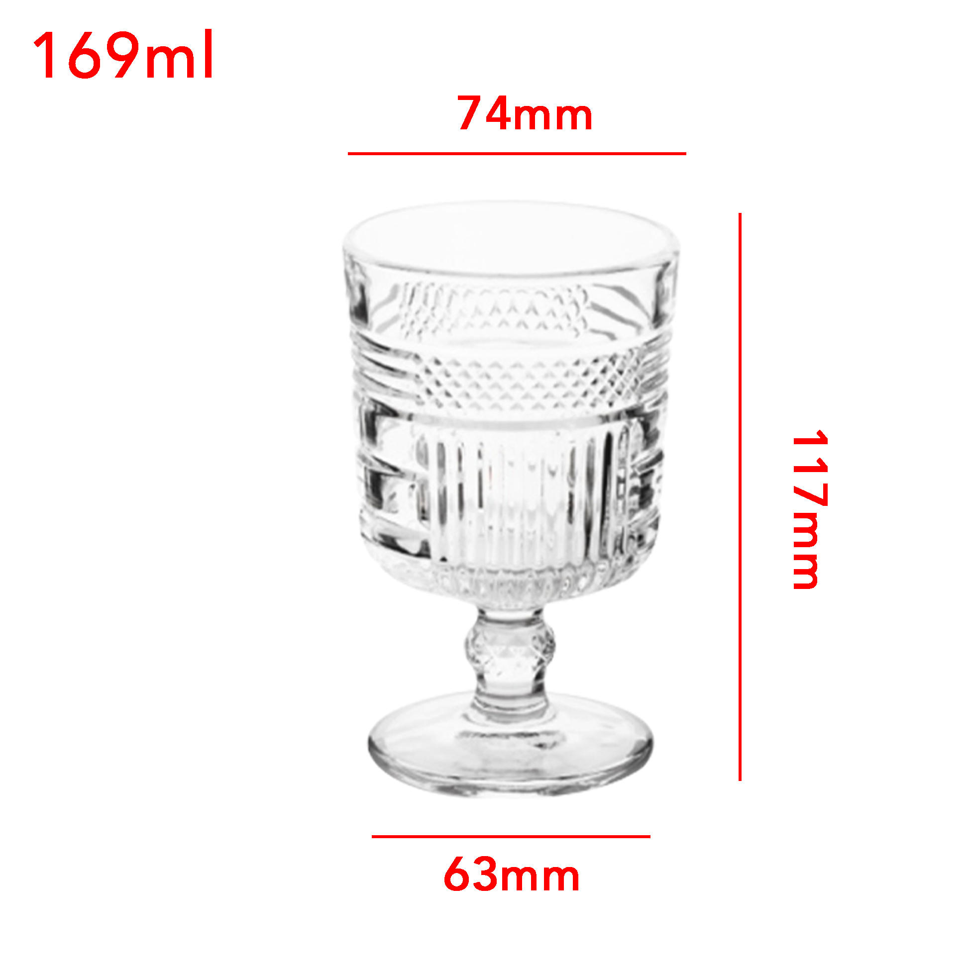 6-Piece Patterned Crystal Wine Glass Set