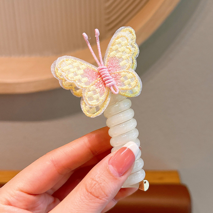 Butterfly-Embroidered Hair Scrunchie
