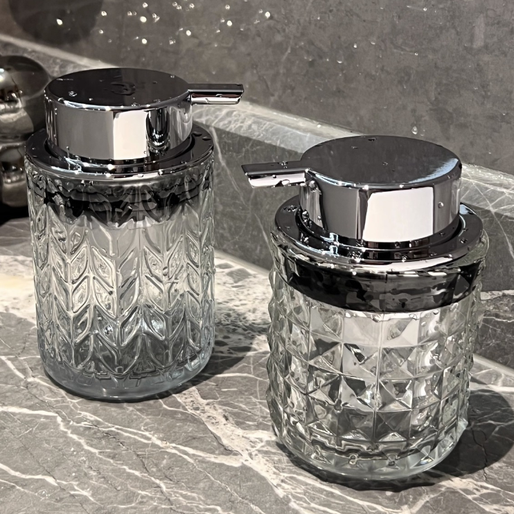 Crystal-Cut Glass Hand Soap Dispenser