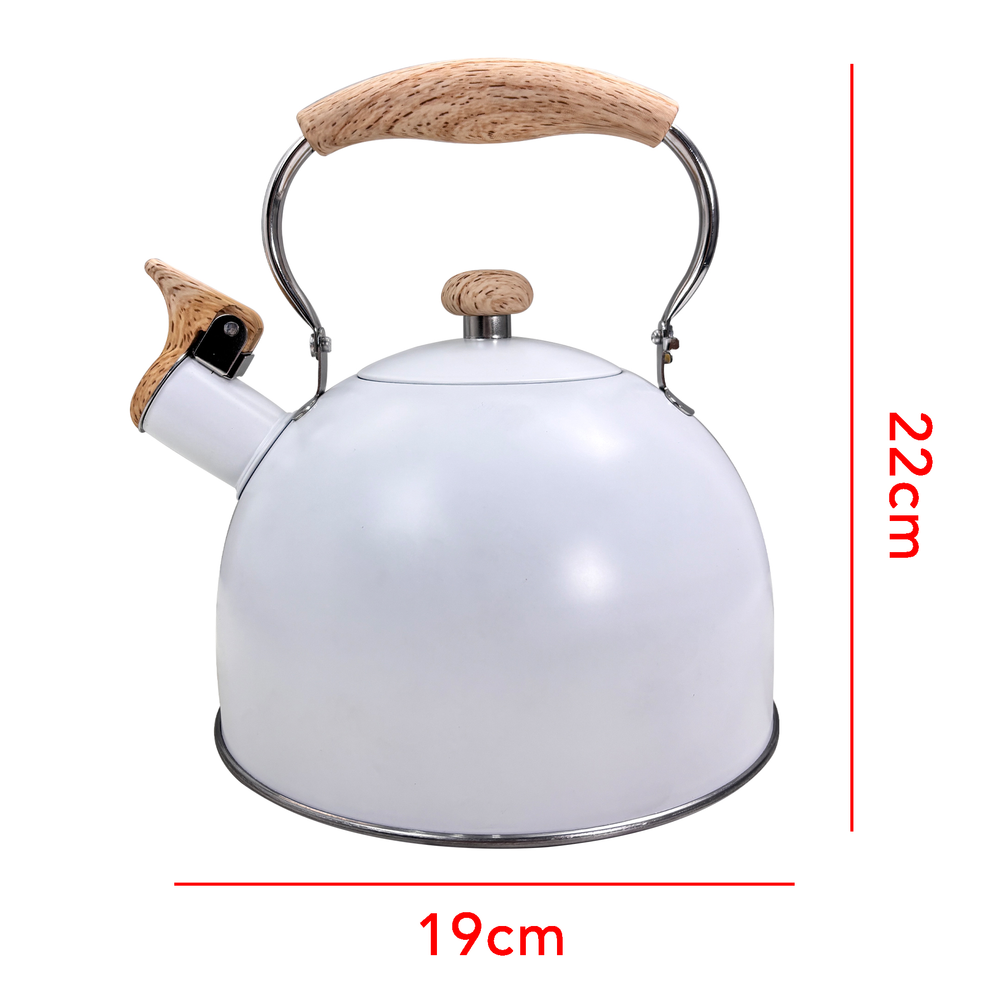2.5L White Stainless Steel Kettle