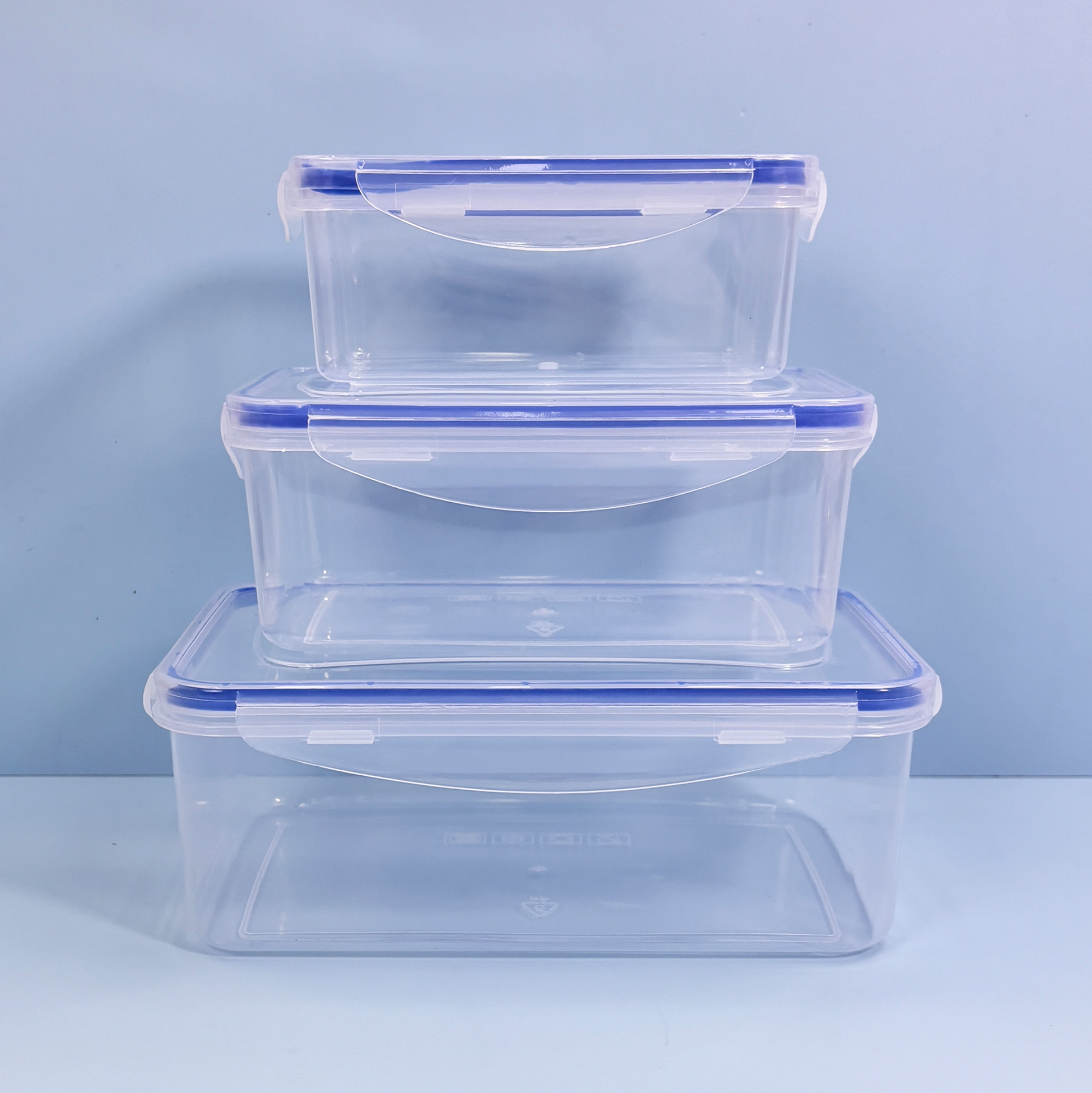 Rectangular Plastic Food Container Set of 3
