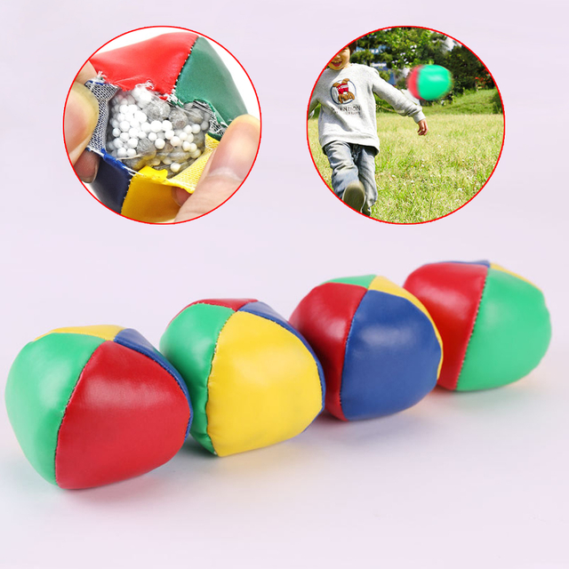 Multi - Colored Leather Bean Bag Toys Durable Juggling Bean Bags
