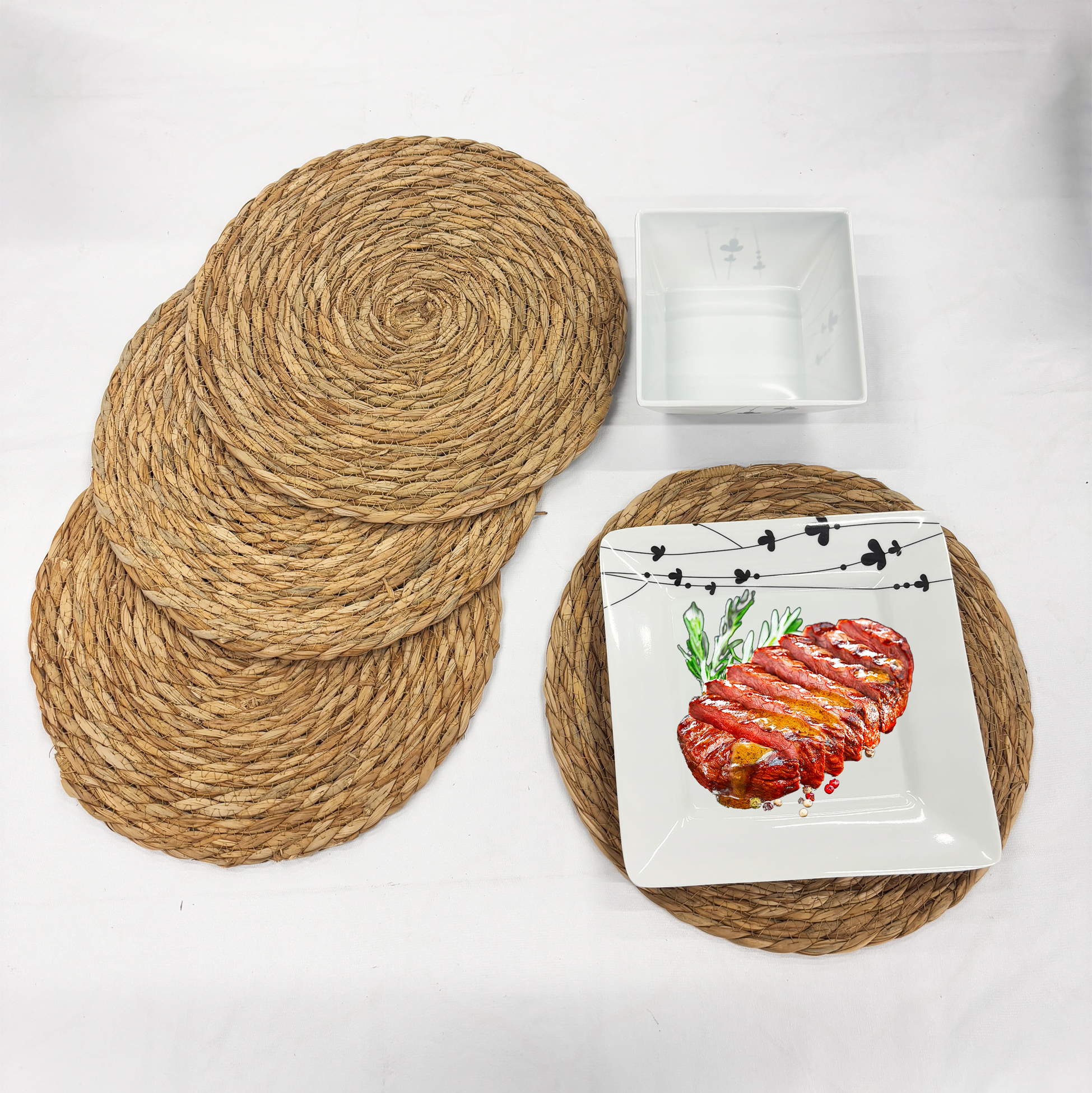 4-Piece Round Rush Coaster Set