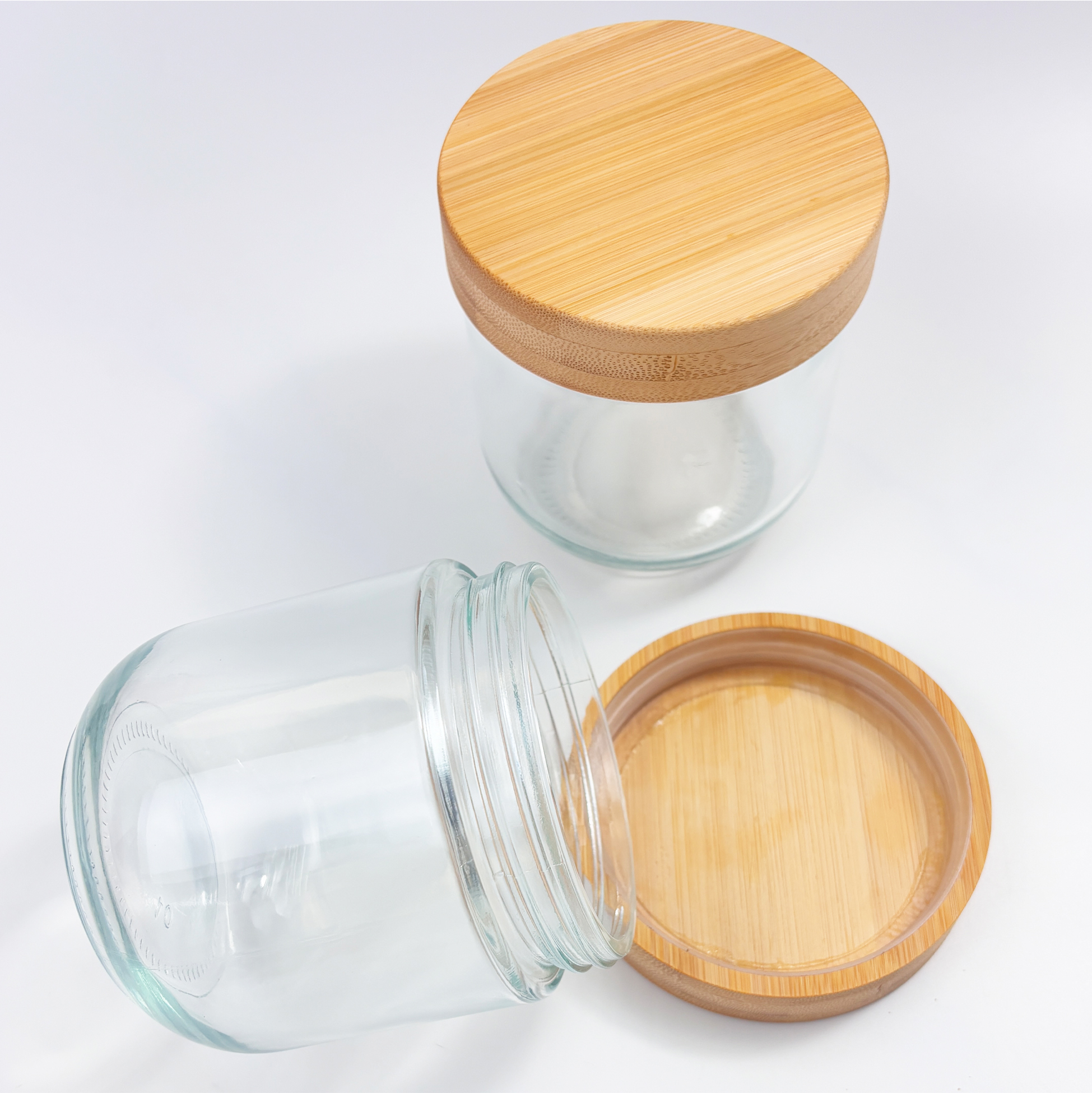 3-Piece Glass Storage Jars with Bamboo Lids