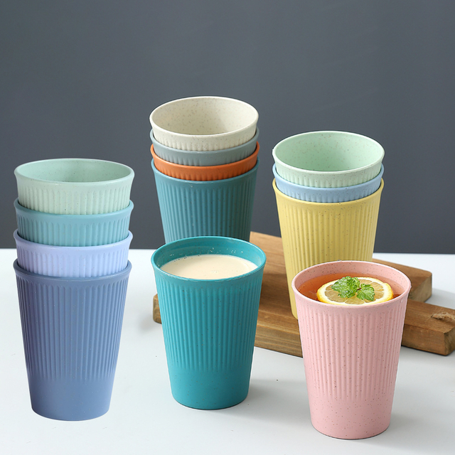 Textured Multi-color Plastic Drinking Cups Ribbed Design Plastic Beverage Cups