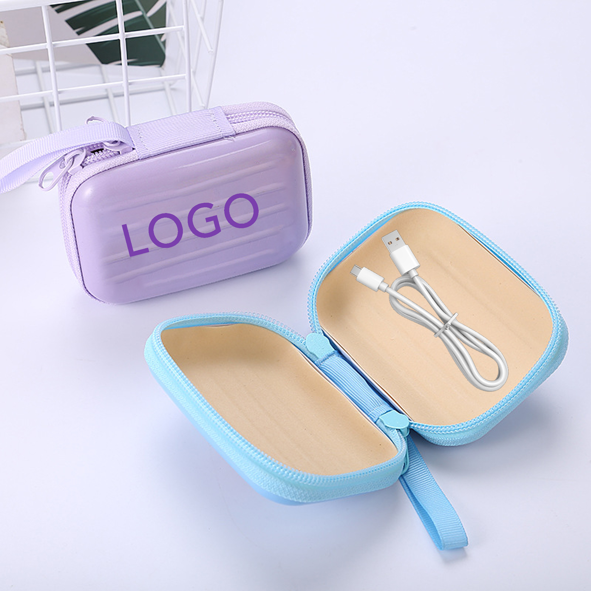 Mini Suitcase-shaped Storage Pouch Colorful Portable Zippered Pouch