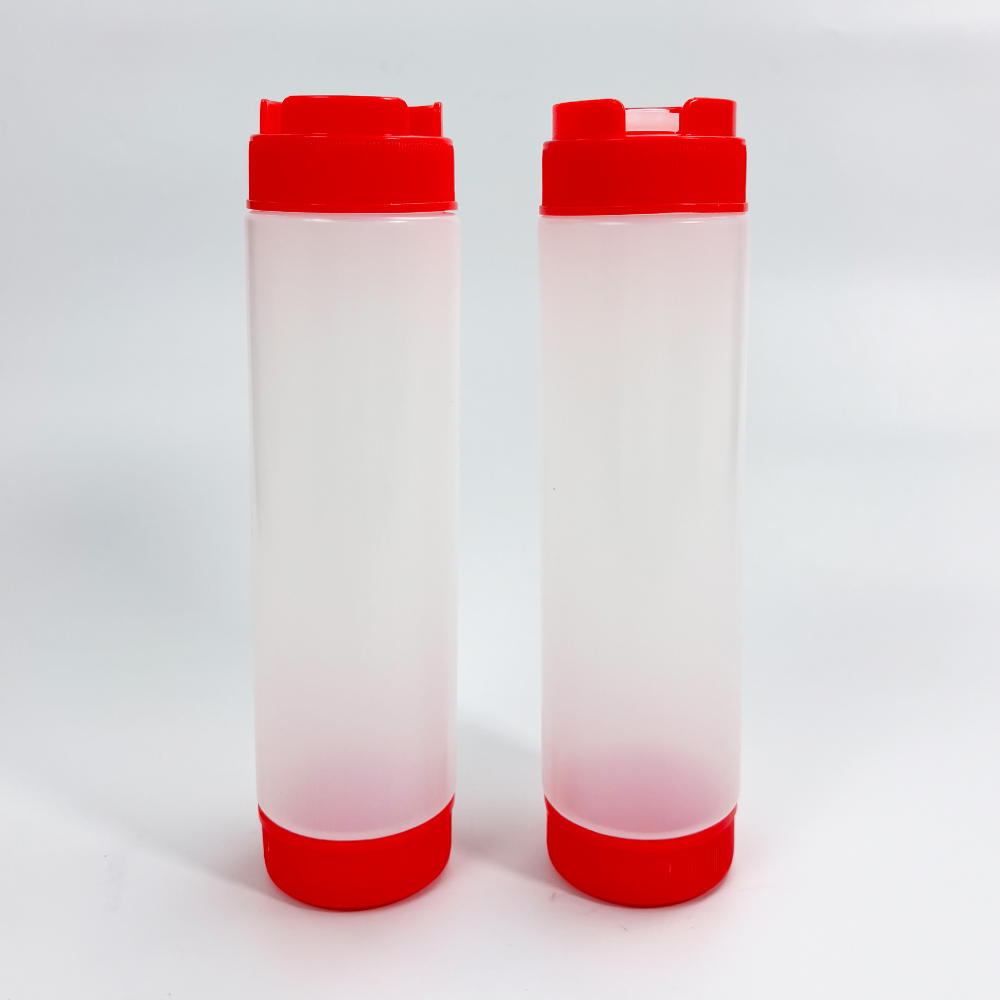Plastic Sauce Squeeze Bottle with Red Cap