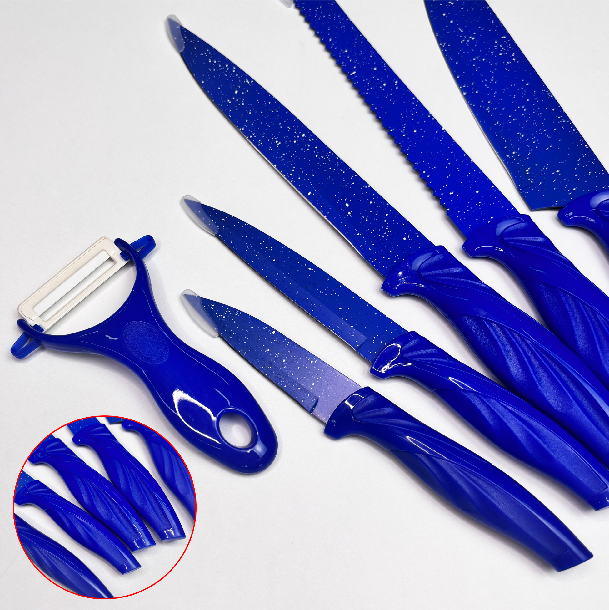 Blue 6-piece Kitchen Knife Set