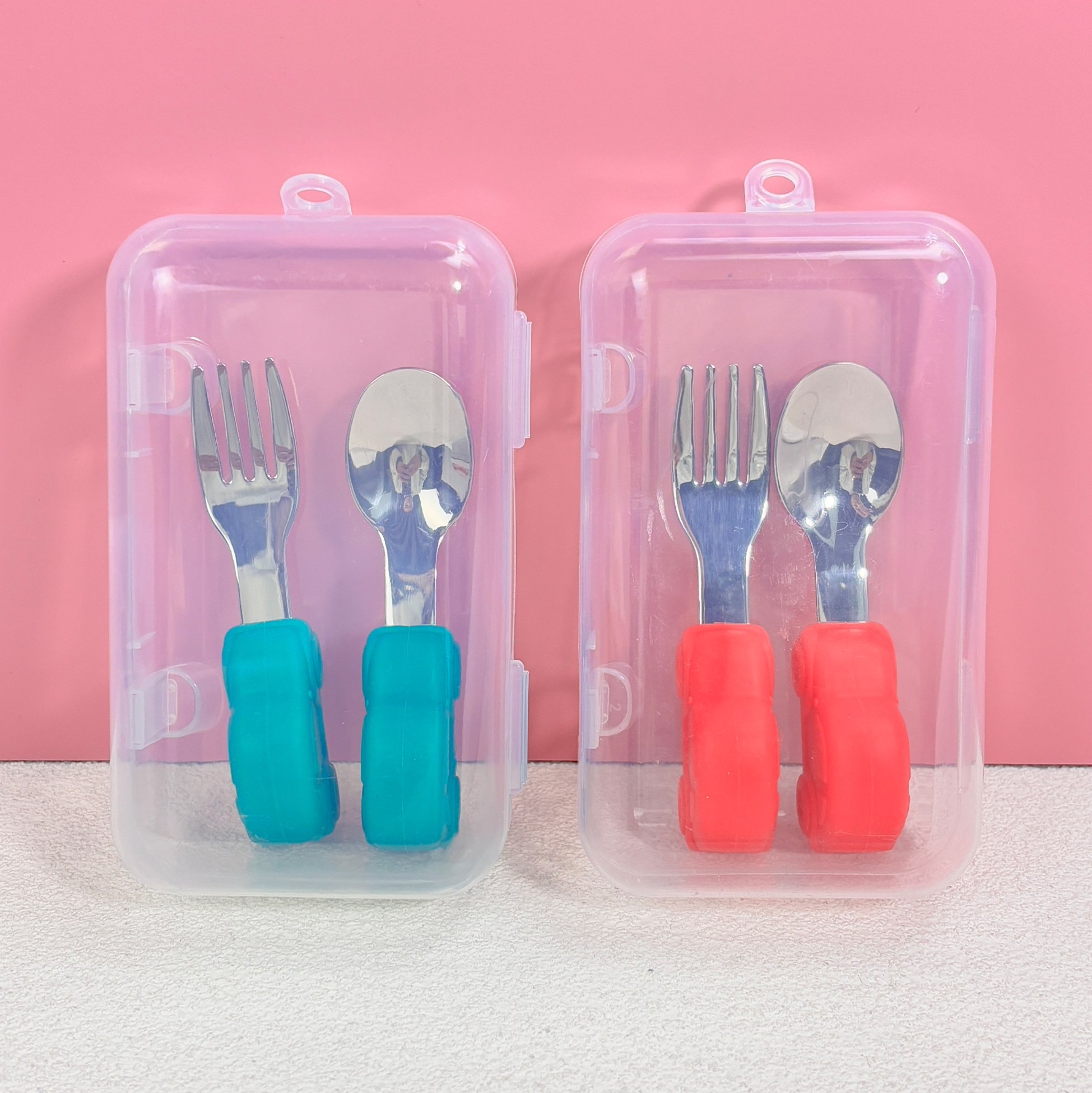 Kids’ Stainless Steel Fork And Spoon Set with Case