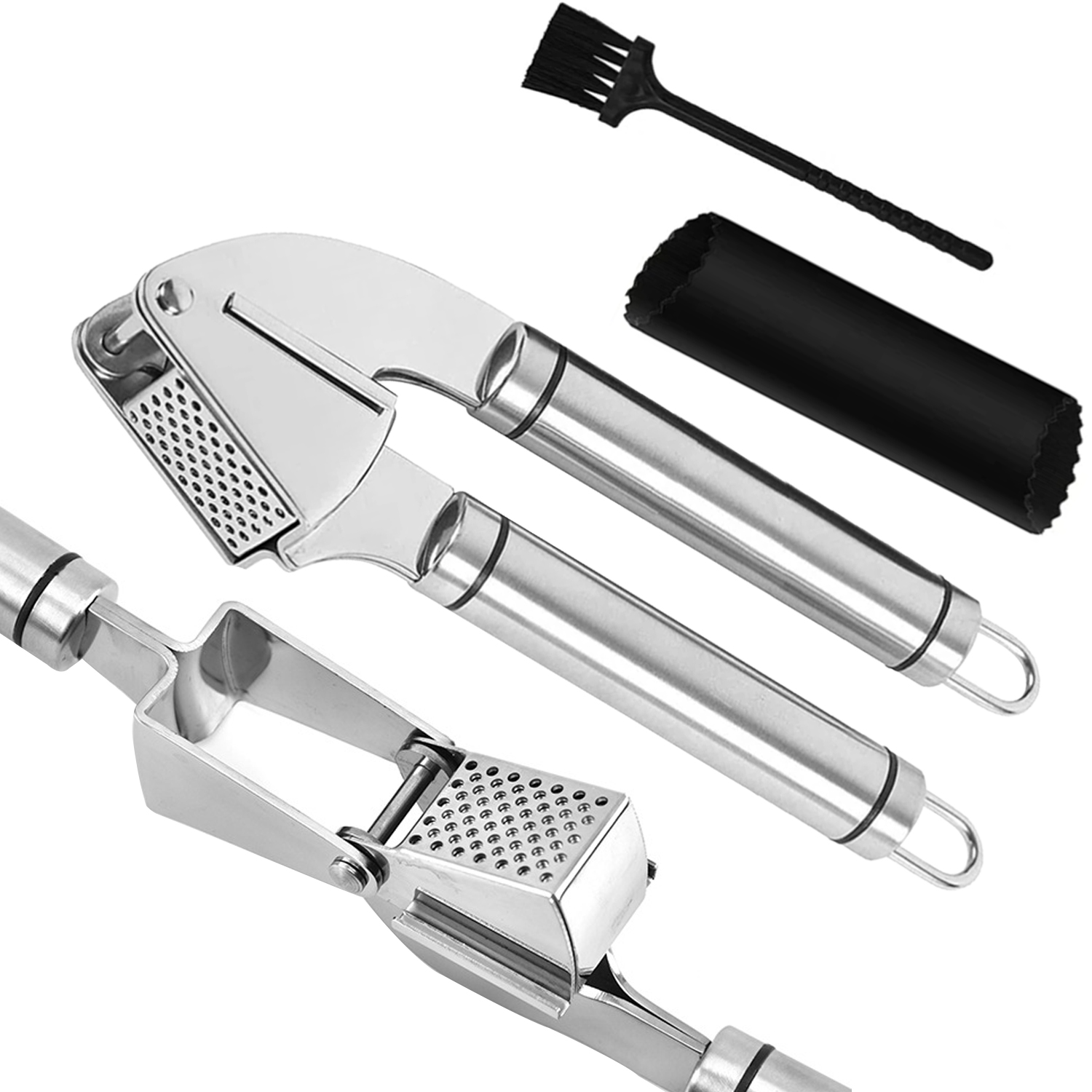 Stainless Steel Garlic Press Ginger Crusher Kitchen Tools Prepressed Stainless Steel Garlic Press
