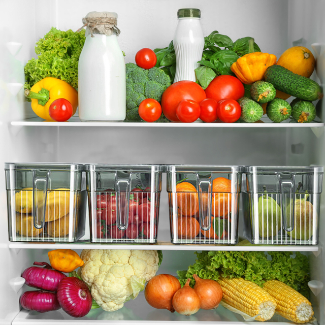Kitchen Storage Containers with Time Recorder Lid Fridge Organizers Keep Fresh Food And Fruit Refrigerator Freezer Storage Boxes