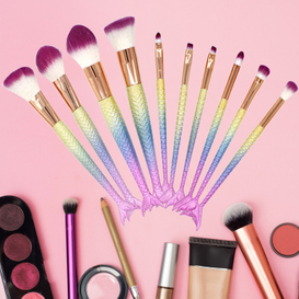 10 pcs Beauty Mermaid Fishtail Professional Makeup Brush Set