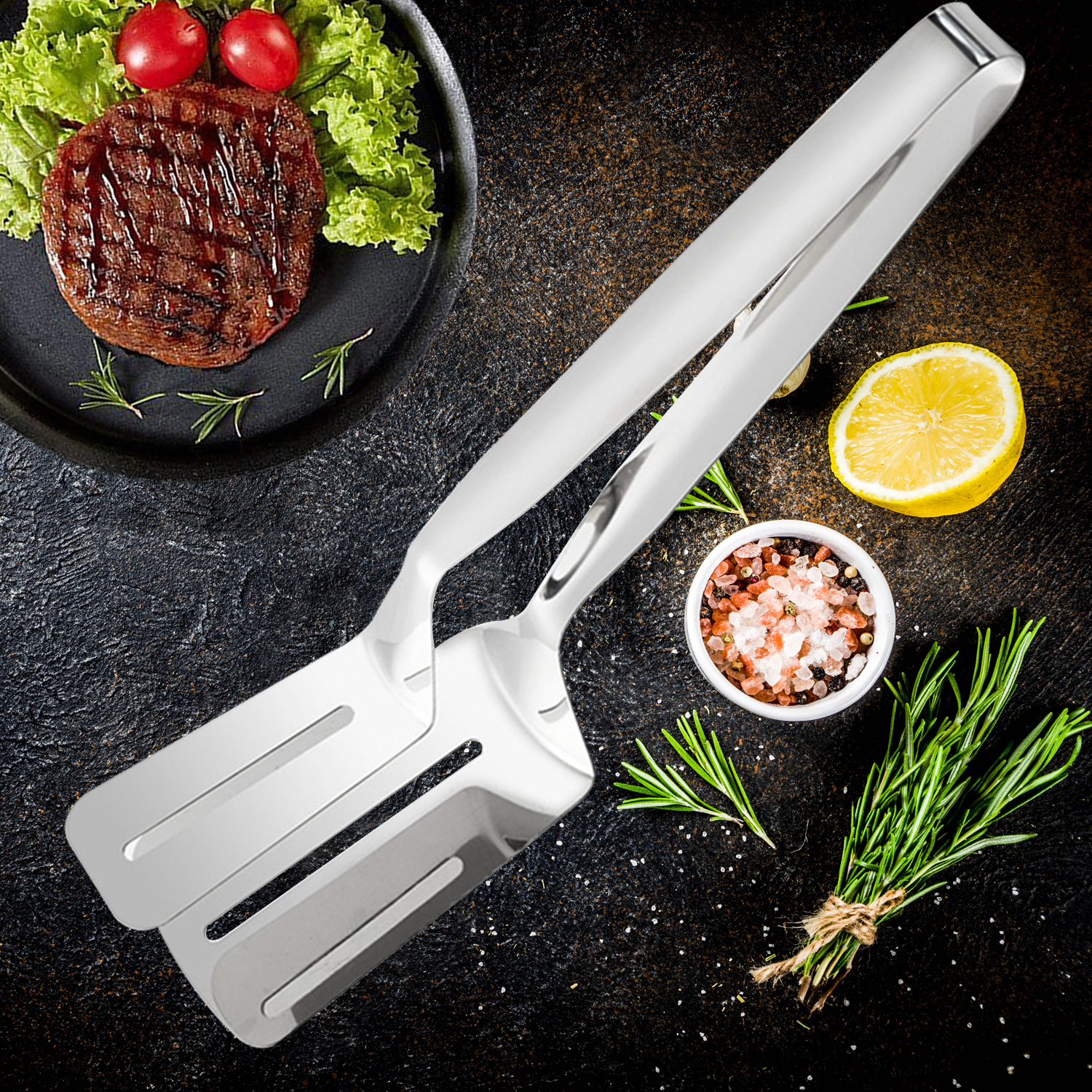 Stainless Steel Barbecue Tongs Roast Fish Fried Steak Shovel Bread Meat Clamp Multifunction Food Clip Kitchen Cooking Utensils
