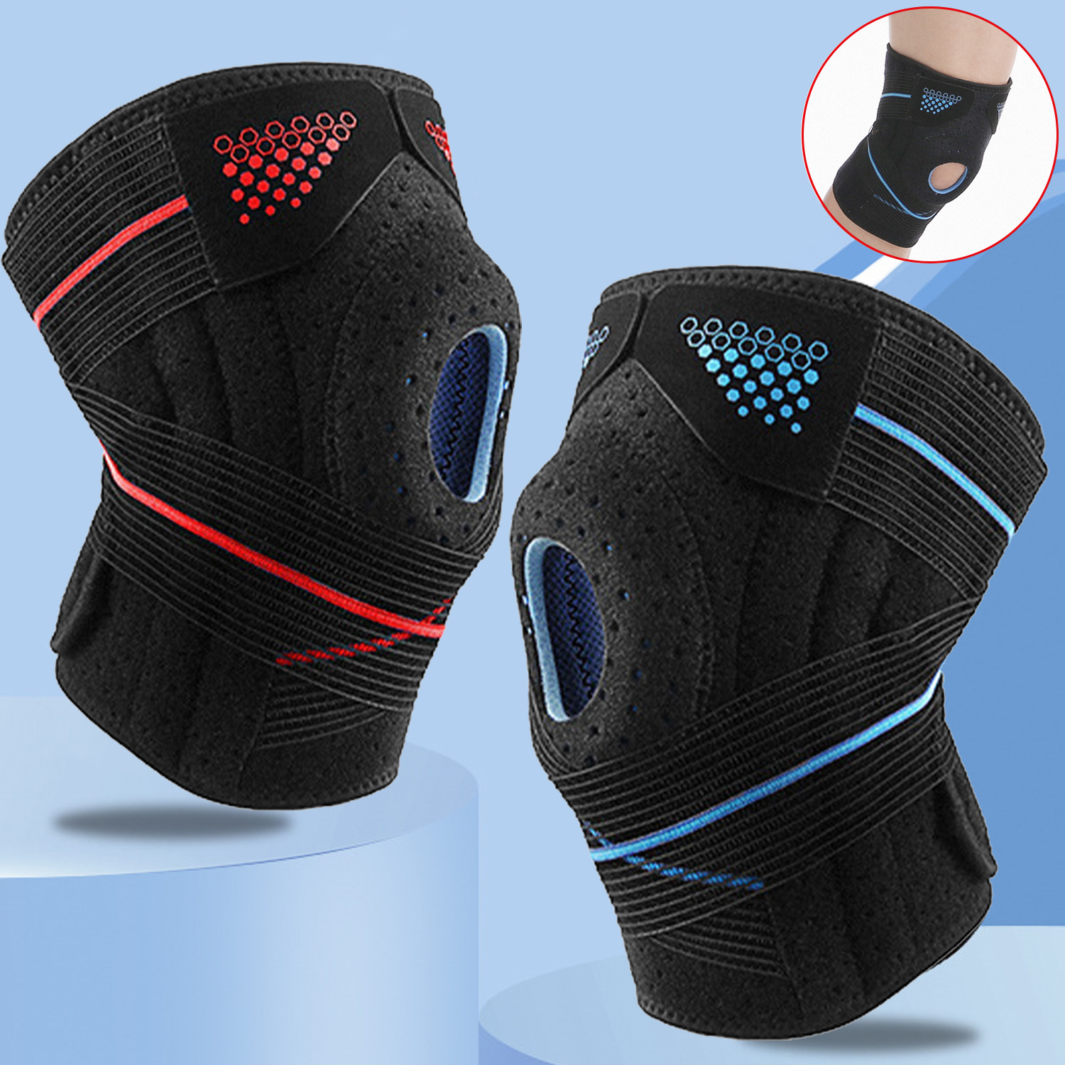 Knee Supporter Sports Knee Brace Knee Sleeve Adjustable Spring Force Knee Supporter Sports Knee Brace