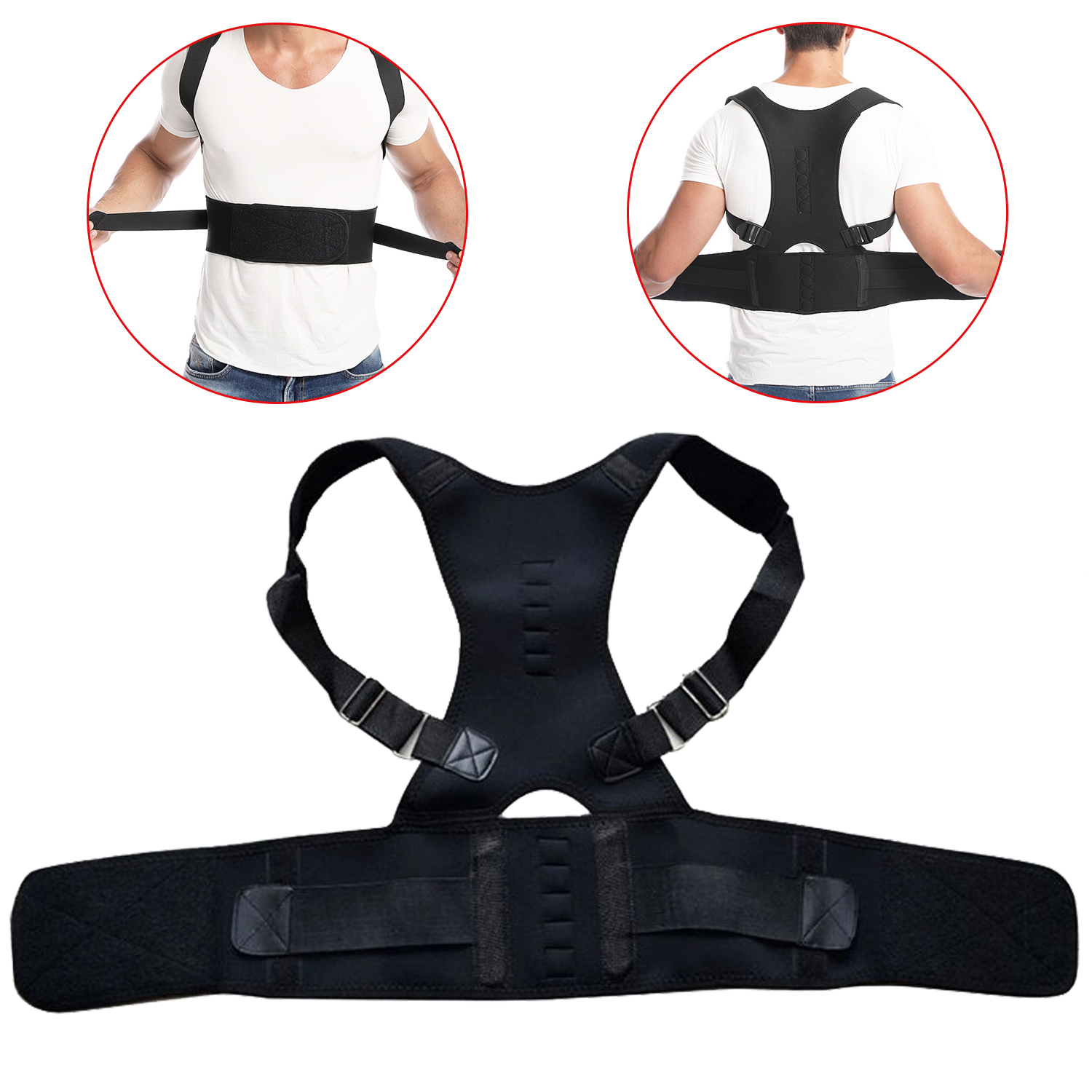 Adjustable Spine Back Rest Support Modern Back Shoulders Posture Corrector Posture Correction Belt Scoliosis Back Brace Unisex