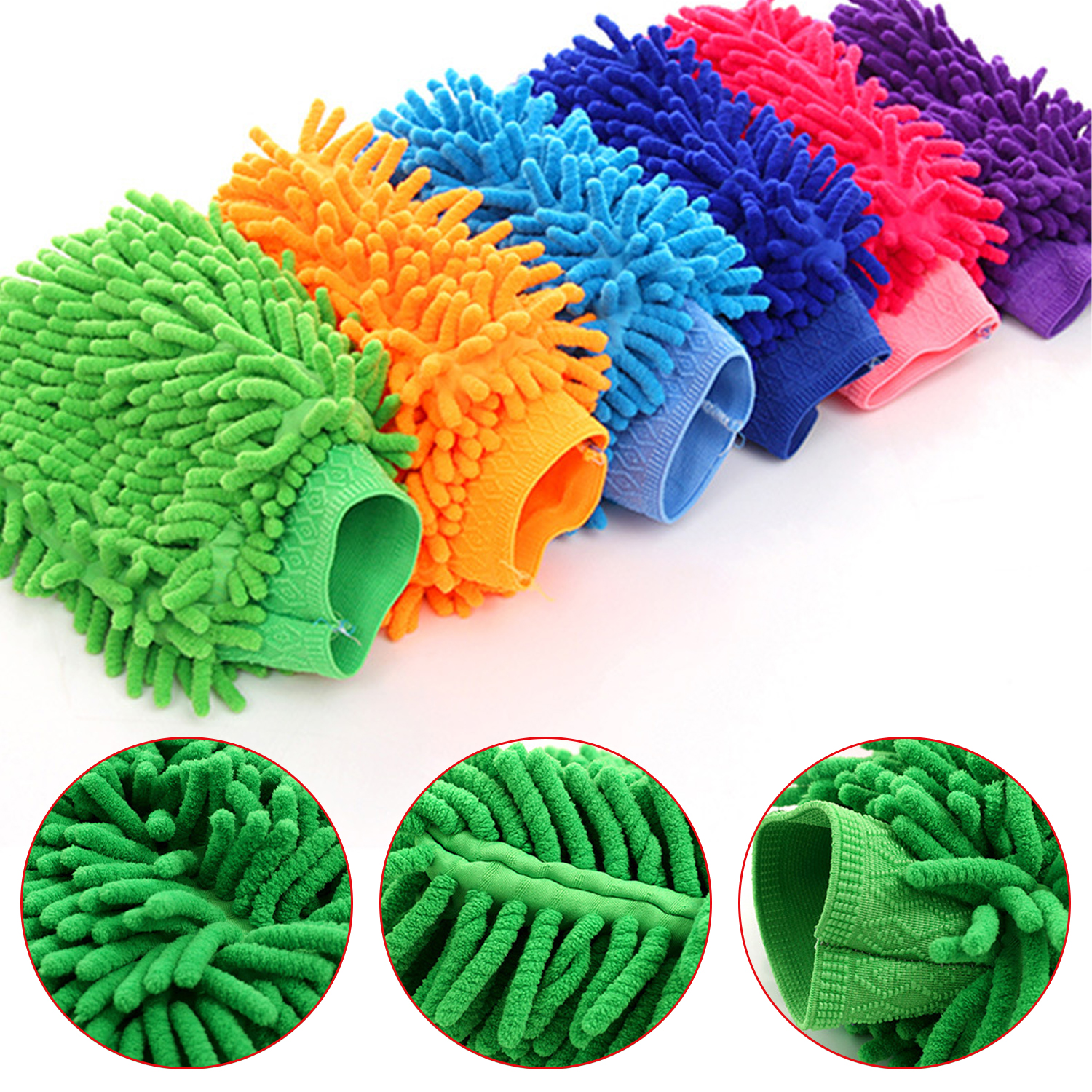 Car Wash Mitt Glove Microfiber Waterproof Car Cleaning Automotive Chenille wash glove