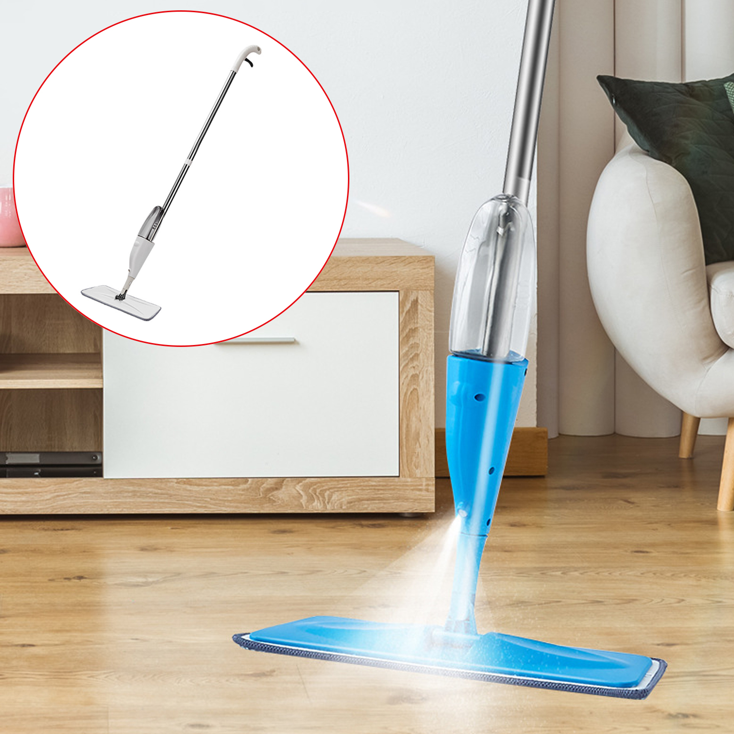 Household Water Spray Mop Wet And Dry Mop Water Spray Mop Handle Home Cleaning Tools