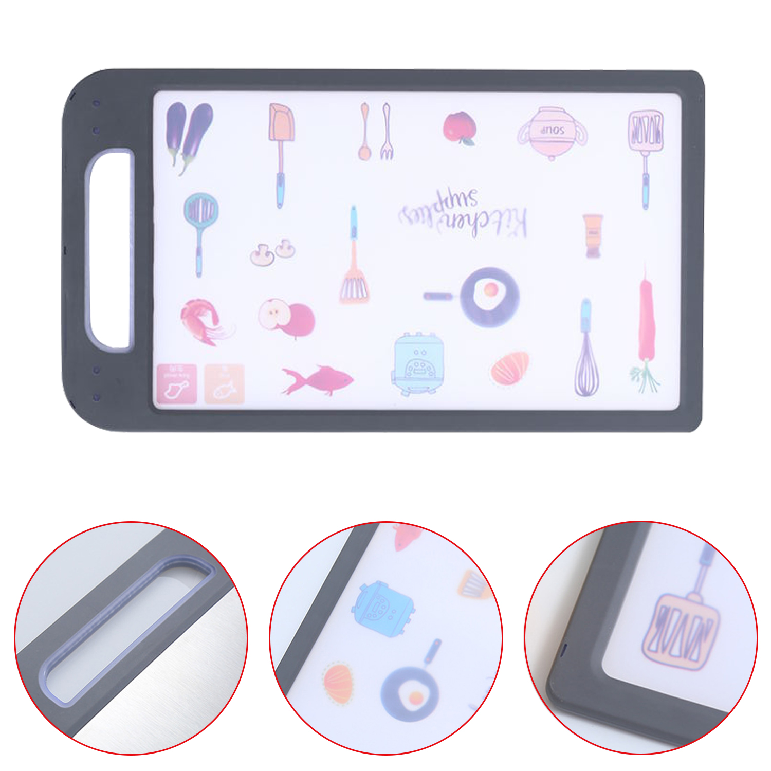 High Quality Double Sided Home Kitchen Stainless Steel And PP Cutting Chopping Board Chopping Board With Handle