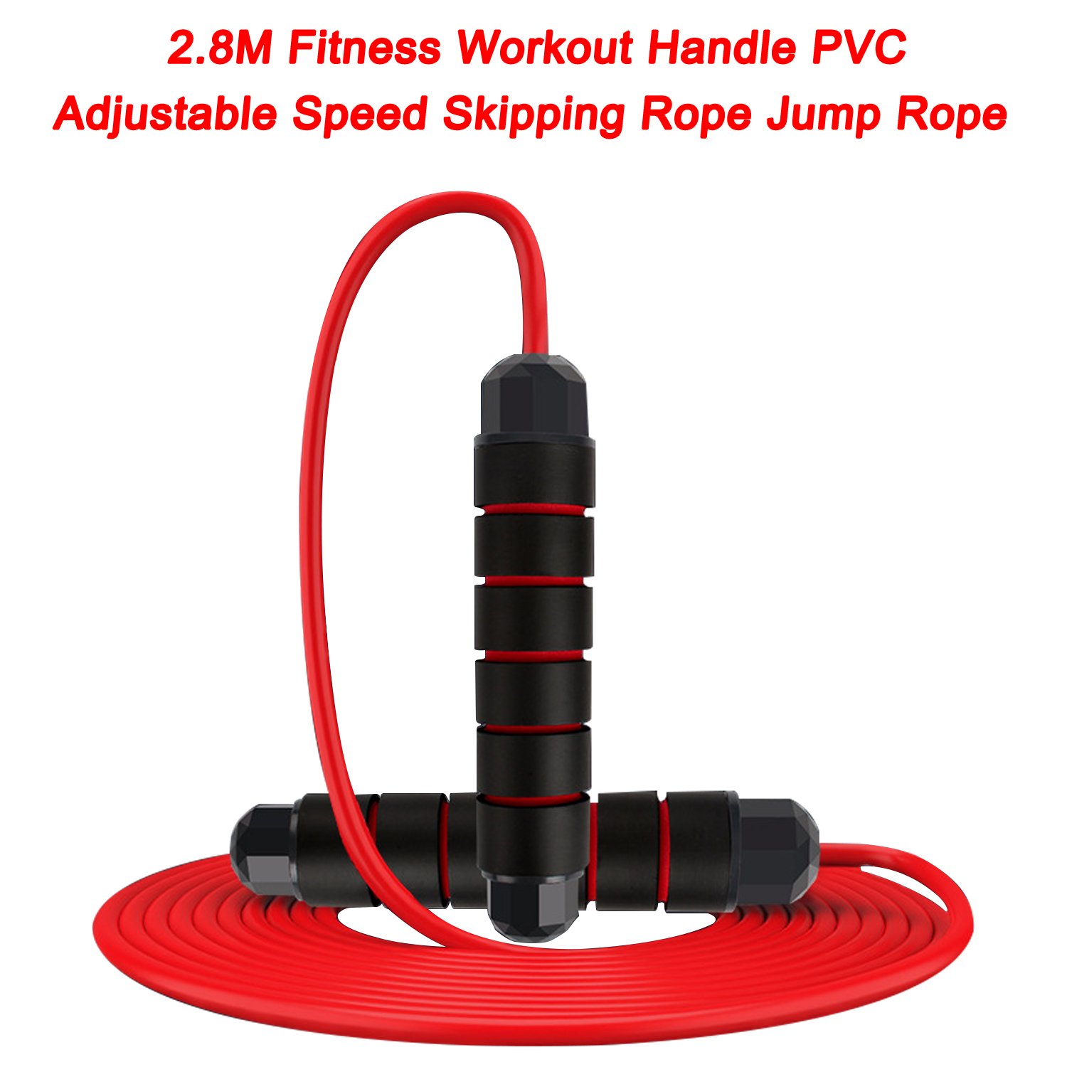 2.8M Fitness Workout Handle PVC Adjustable Speed Skipping Rope Jump Rope