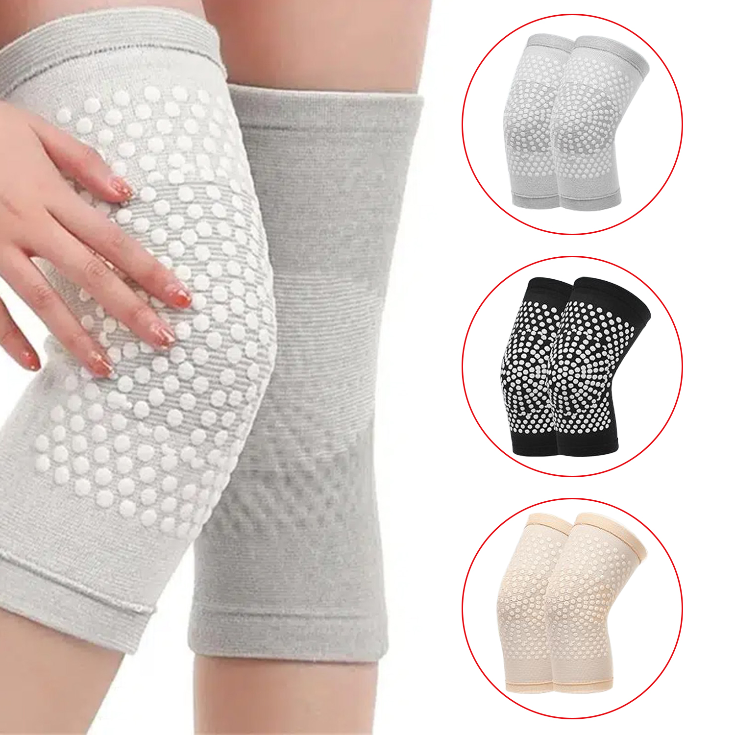 2PCS Warm Knee Pads For Relieve Joint Pain And Inflammation Knitted Stretchy Leg Sleeve