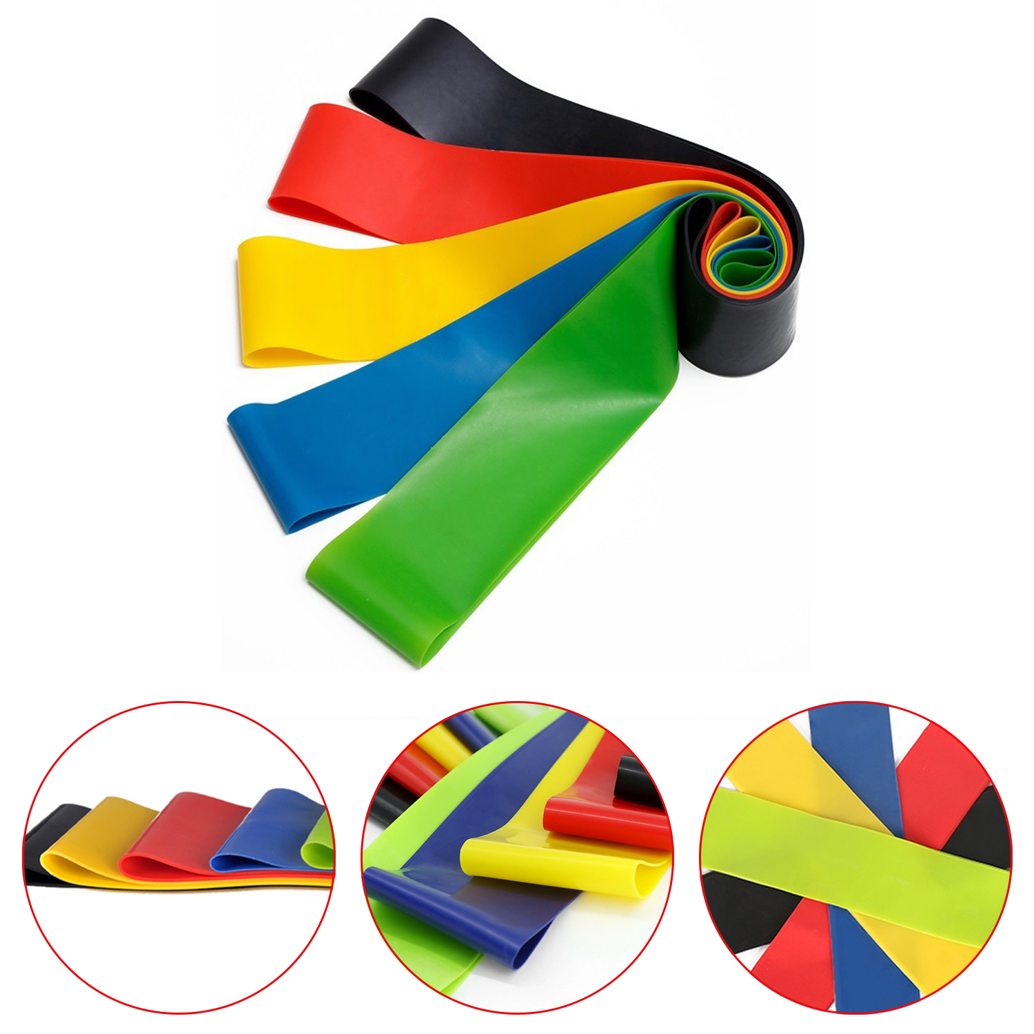 5 Pcs Ring Shape Latex Resistance Bands Yoga Gym Strength Elastic Training Rubber Loops Bands