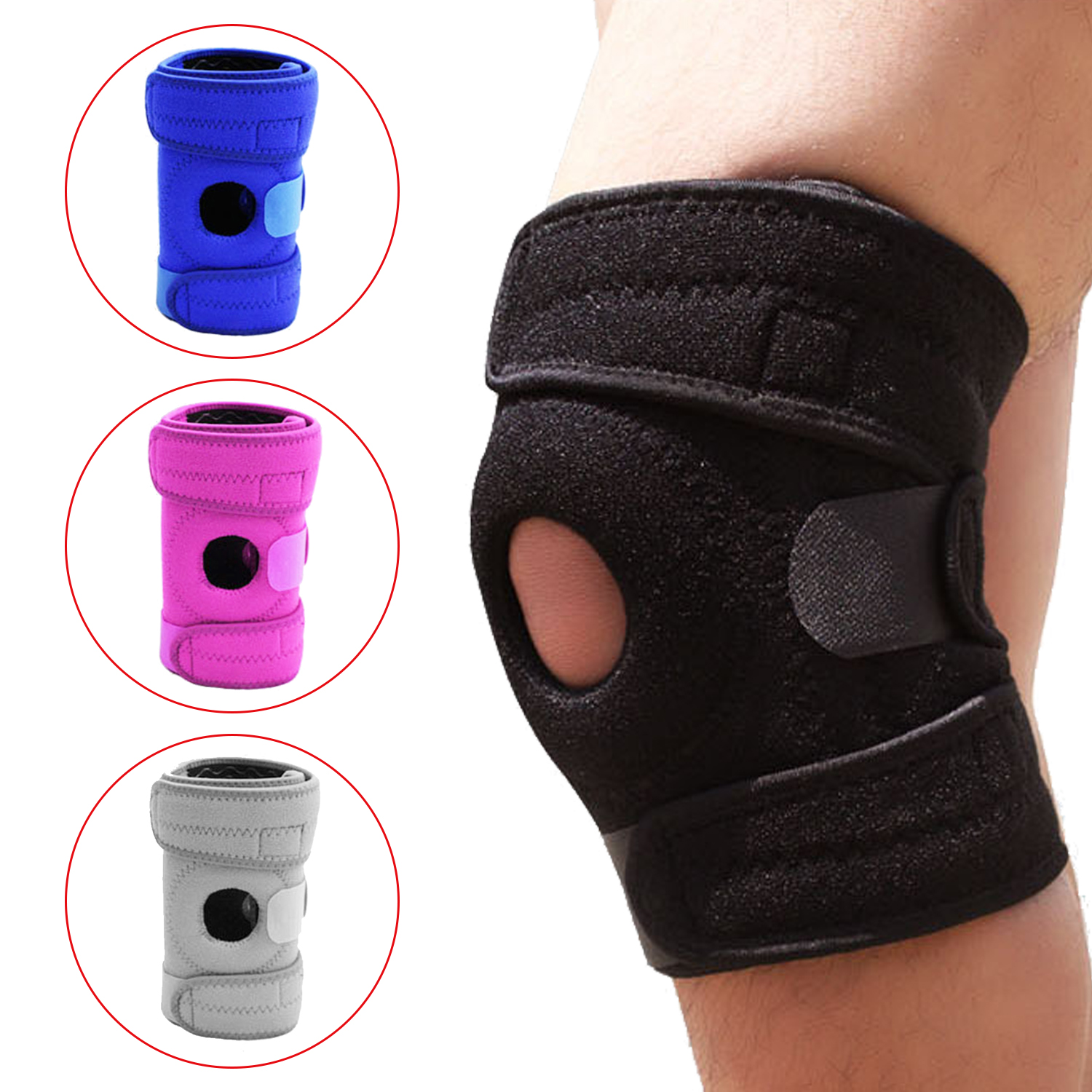 Shock Absorption Knee Pads EVA Padded Shock Absorption Protect Patella Neoprene Knee Wrap Brace