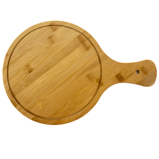 Pizza Cutting Board With Handle Kitchen Hotel Restaurant Serving Bamboo Pizza Tray