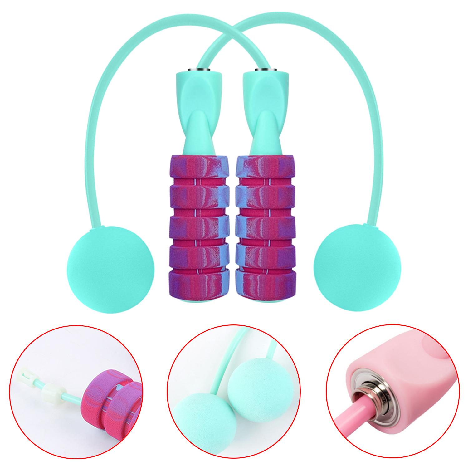 Wireless Jump Rope Weighted Cordless Jump Rope Fitness PVC Cordless Speed Skipping Ropes
