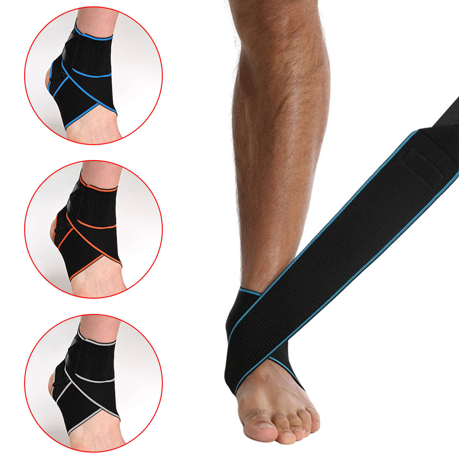 Bandage Wrapped Around Ankle Support Basketball Football Running Ankle Protection Anti-sprain Silicone Non-slip Ankle Support Men And Women