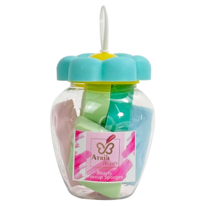 6 Makeup Sponges with 1 Storage Jar