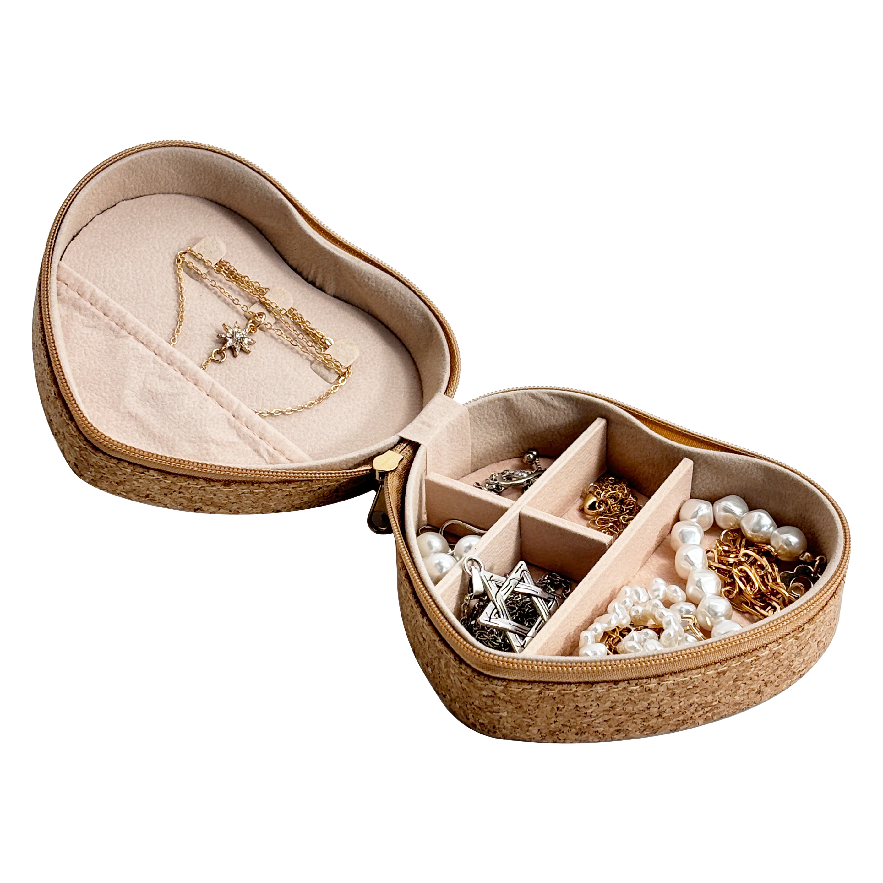 Heart-Shaped Travel Jewelry Case for Bridesmaid Gifts