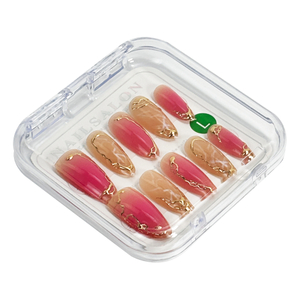 10-Piece Reusable Press-On Nail Set with Plastic Storage Box