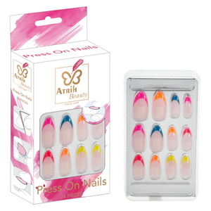 24-Piece Glue-On Fake Nails Set with Elegant Gift Box