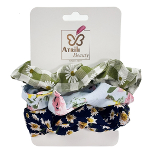 3-Piece Printed Fabric Hairbands Set with Creative Card Packaging