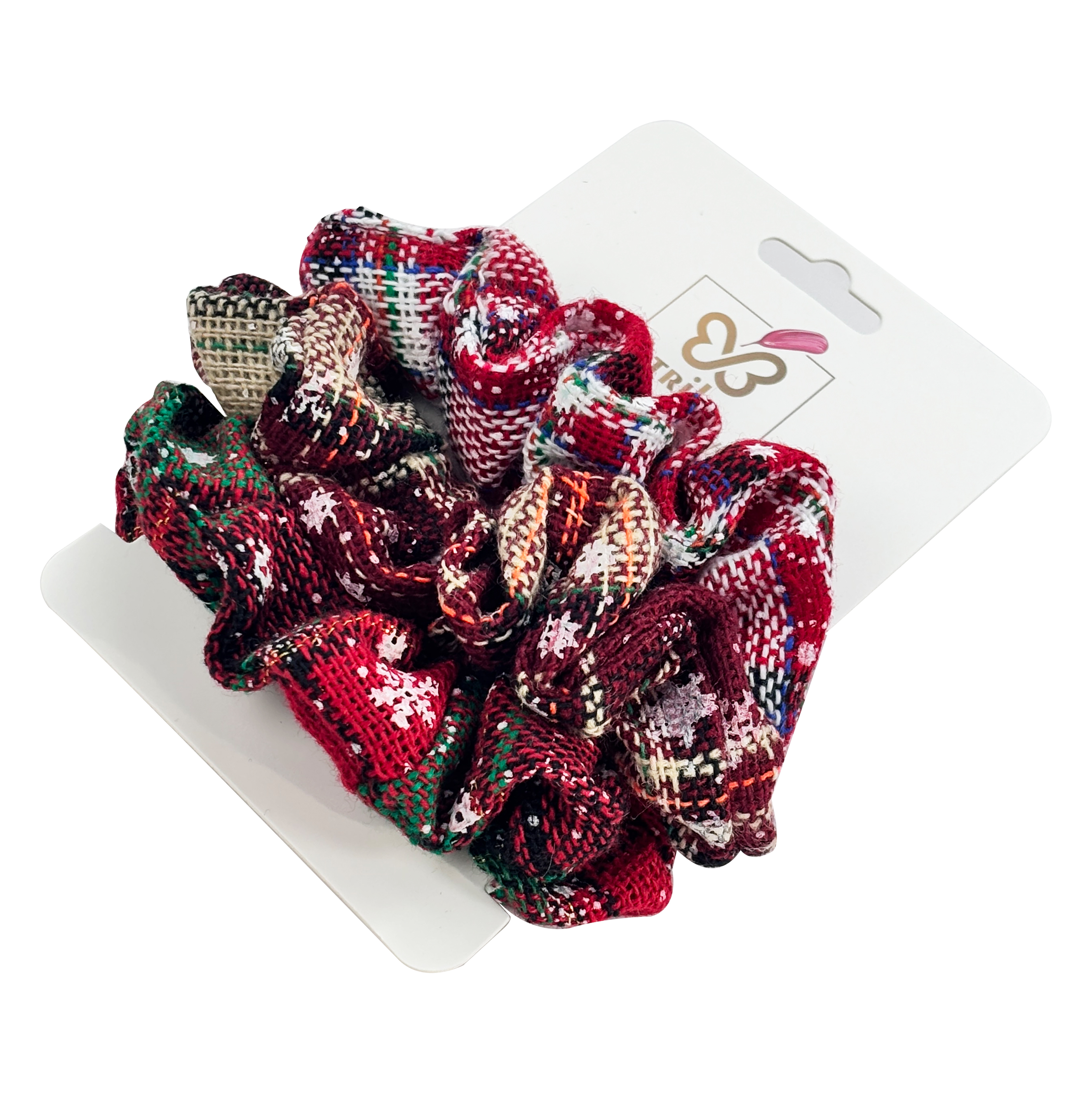 3-Piece Plaid Pattern Hairbands Set with Stylish Card Packaging