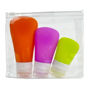 3-Piece Silicone Travel Bottles Set with Suction Cups