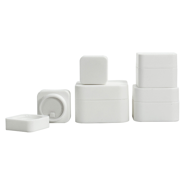 Square Frosted Plastic Cream Jar