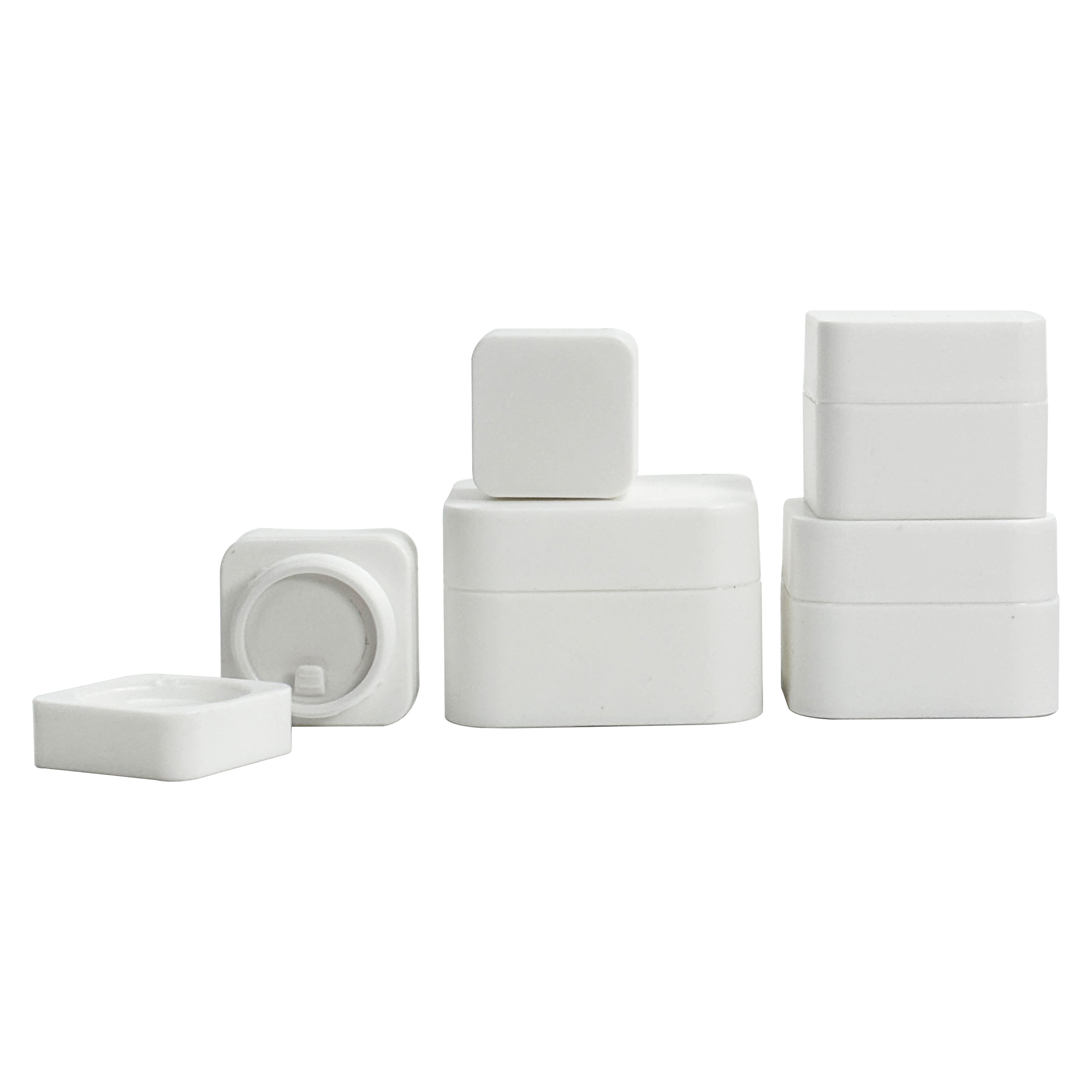 Square Frosted Plastic Cream Jar
