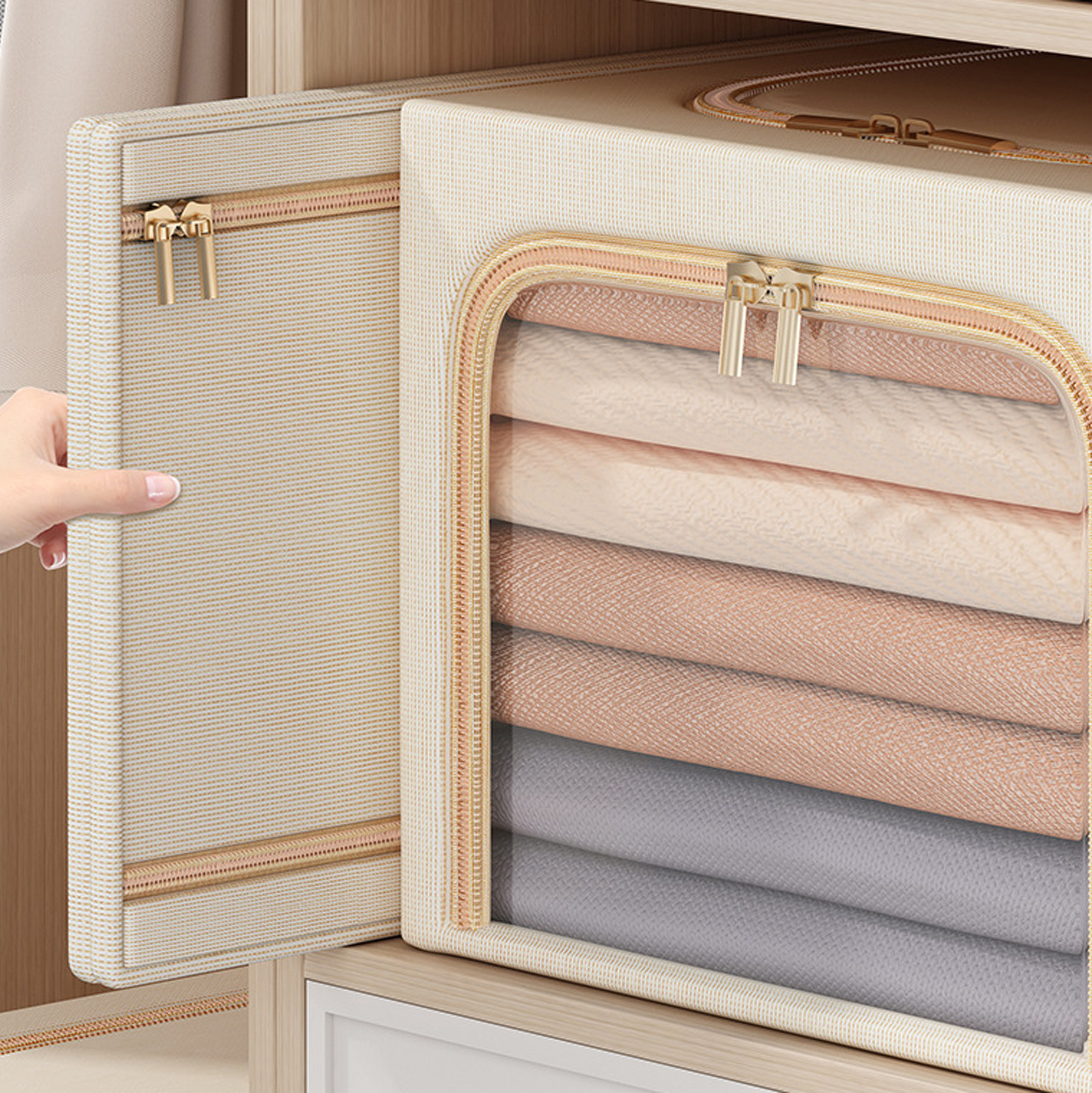Foldable Clothes Storage Box with Window