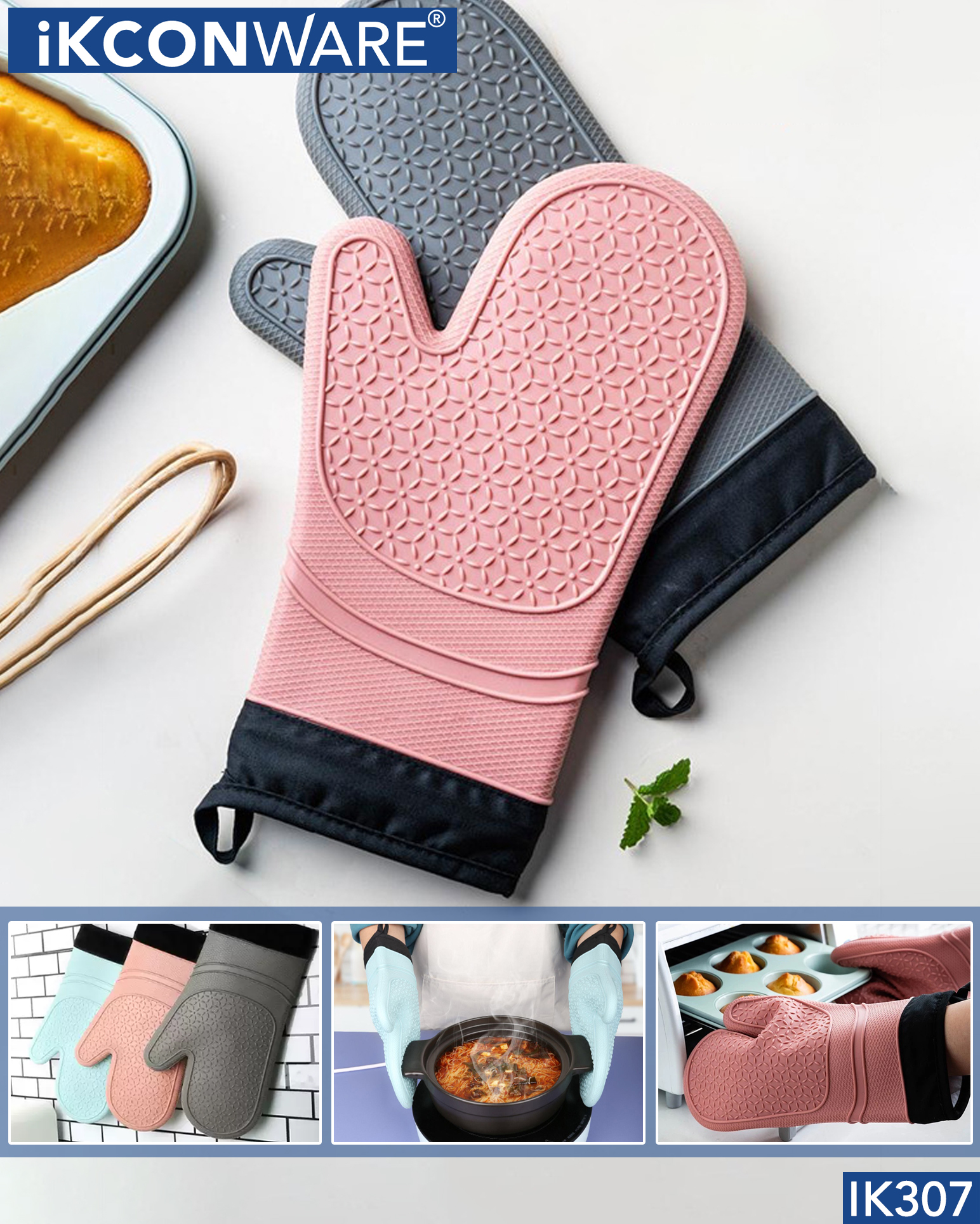 Discover The Hottest Kitchen Essential: IKCONWARE® IK307 Oven Mitts