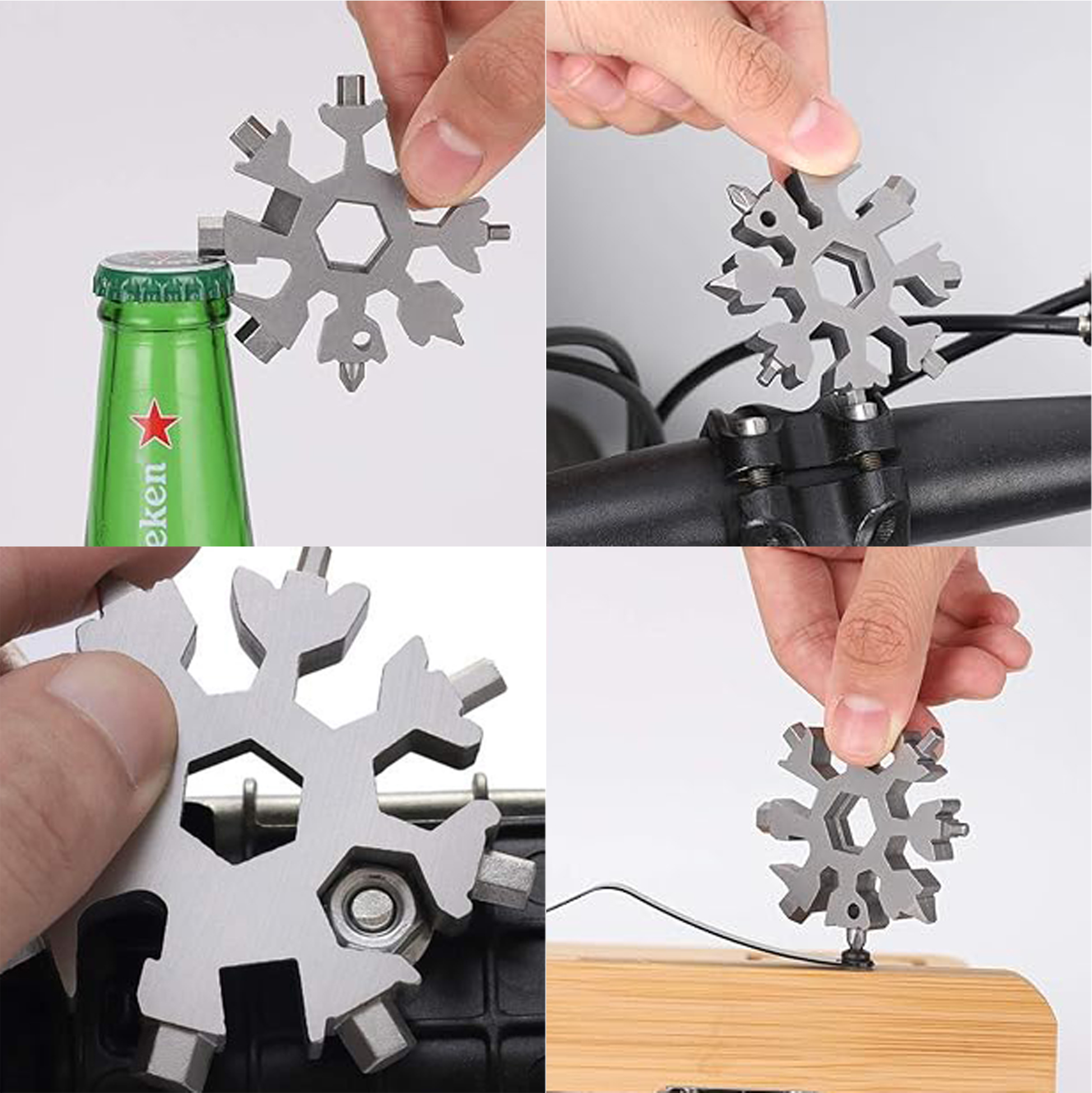 Snowflake-shaped Multi-tool Keychain