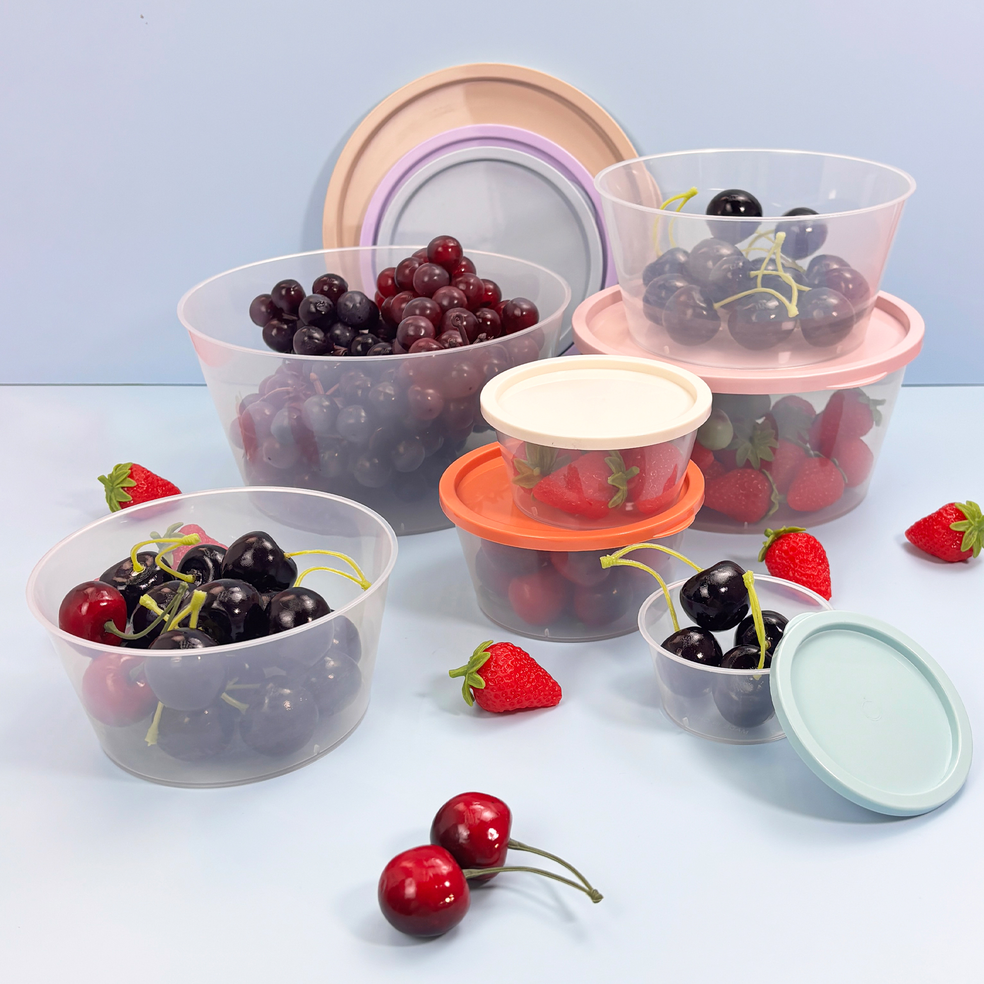 7pcs Mixed Food Container Set Stackable Nested Food Storage Containers