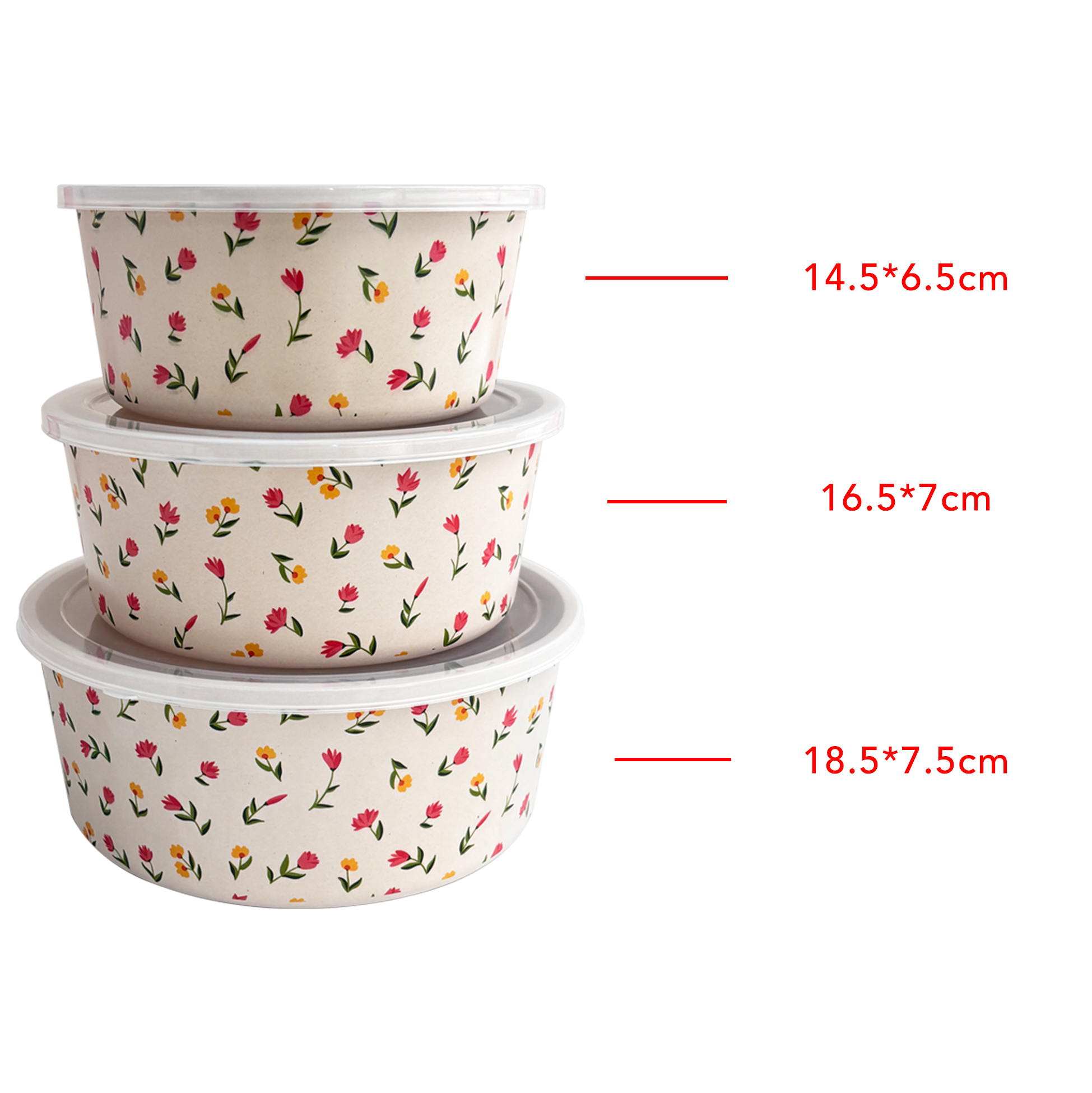 Mother's Day 3-pcs Floral Food Container Set