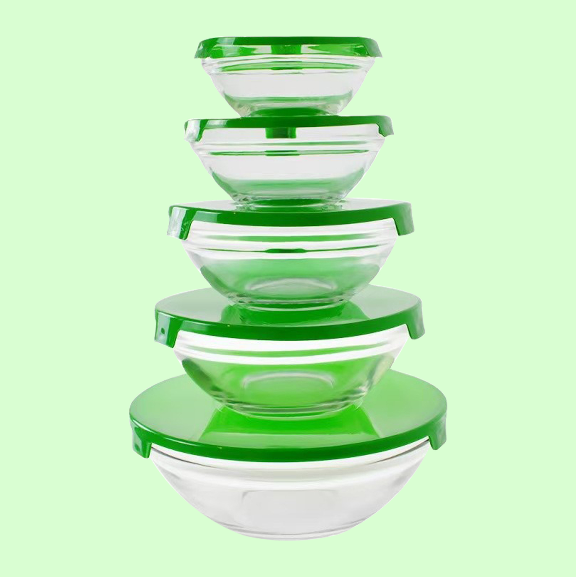 Mother's Day 5-pcs Glass Salad Bowls with Lid