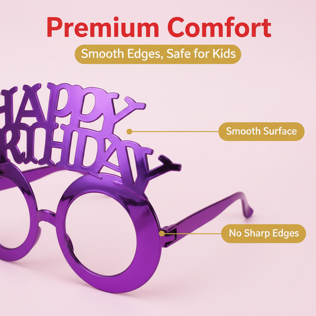 Happy Birthday Party Glasses Multi-color Festive Eyewear