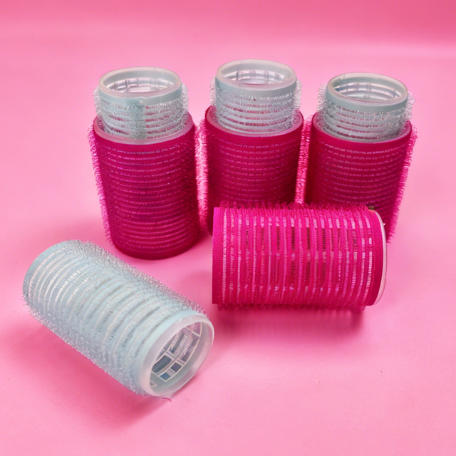 Set of 4 Dual-size Pink & Mint Hair Rollers Self-grip Mesh Hair Curlers